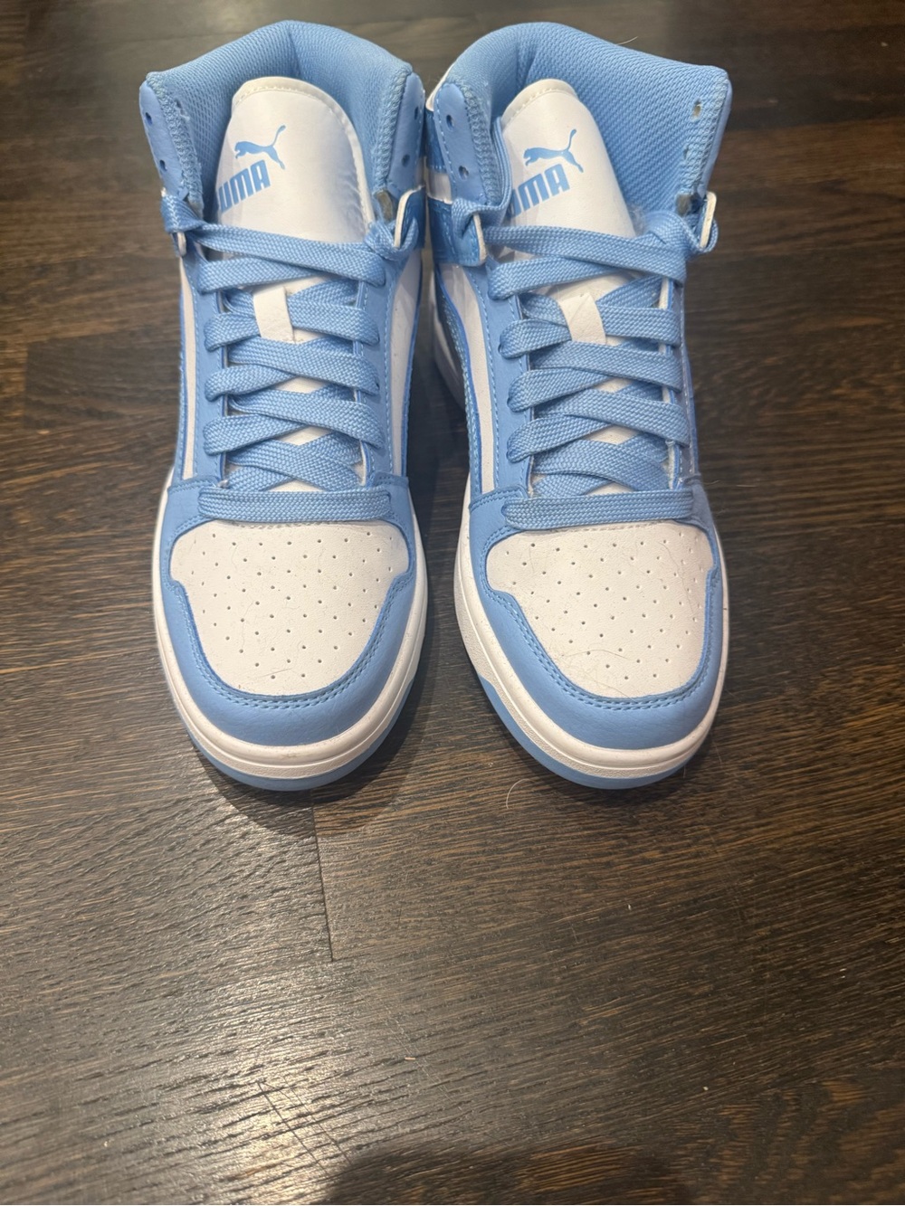 Puma Kids' Light Blue & White High-Top Sneakers. NWOT